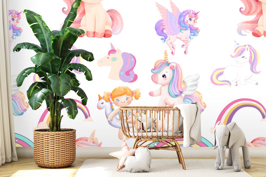 Magical Unicorn Dreams  Cute Seamless Digital Pattern