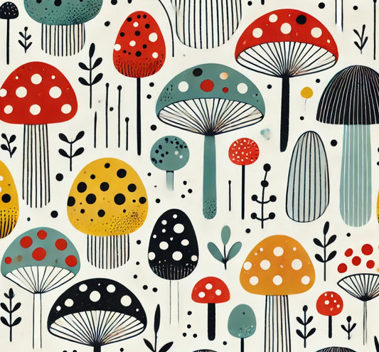 Whimsical Forest Fungi Seamless Mushroom Pattern