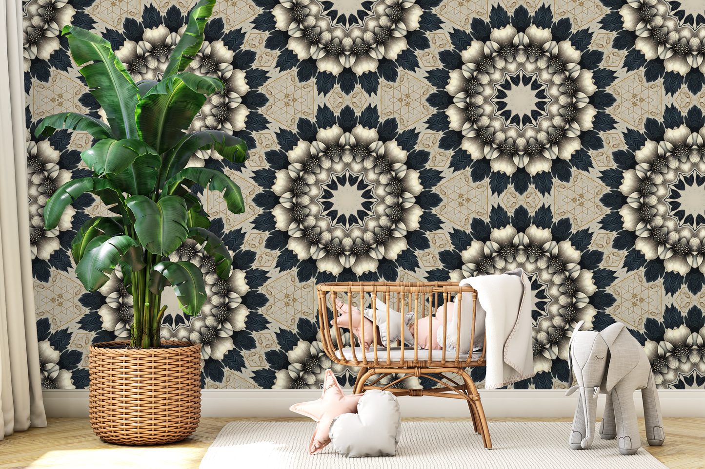 Modern Geometric Floral Pattern